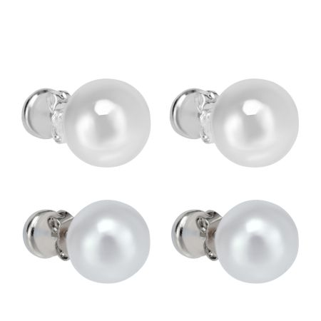 женские серьги (набор 2 пары) EKONIKA (EN49515-silver-white-25S) #1