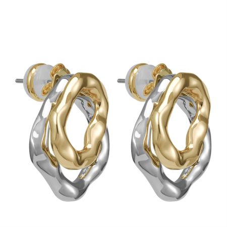 женские серьги EKONIKA (EN49605-silver-gold-25W) #1