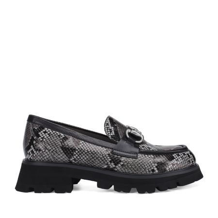 женские демисезонные лоферы EKONIKA PREMIUM (PM00083CN-04-snake.grey-24W) #1