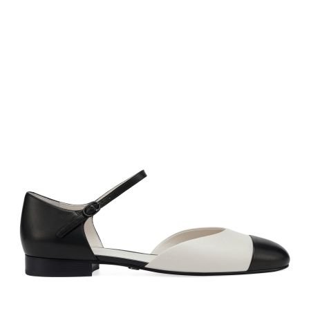 женские балетки Мэри Джейн EKONIKA PREMIUM (PM00766CN-06-white-black-25S) #1