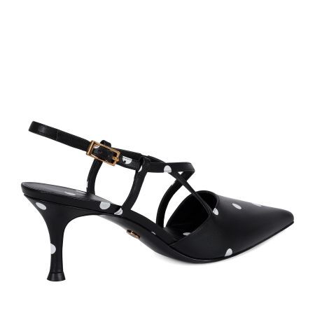 женские туфли с ремешком на пятке EKONIKA PREMIUM (PM01635CN-02-black-white-26S) #5