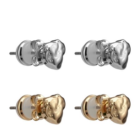 женские серьги (набор 2 пары) EKONIKA (EN49606-silver-gold-24W) #1