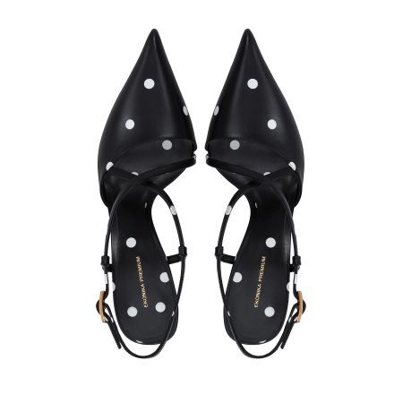 женские туфли с ремешком на пятке EKONIKA PREMIUM (PM01635CN-02-black-white-26S) #3
