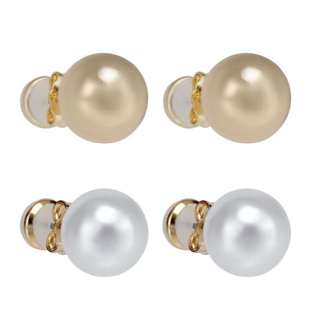 женские серьги (набор 2 пары) EKONIKA (EN49515-gold-white-25S) #1