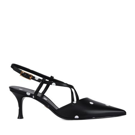 женские туфли с ремешком на пятке EKONIKA PREMIUM (PM01635CN-02-black-white-26S) #1