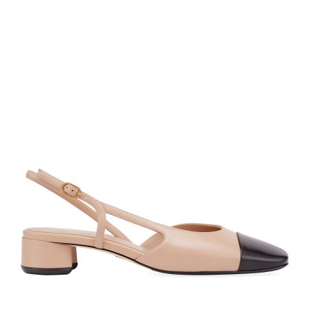 женские балетки слингбэки EKONIKA PREMIUM (PM01171CN-03-beige-black-25S) #1
