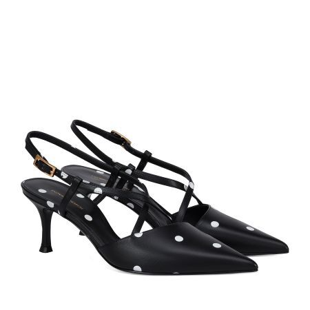 женские туфли с ремешком на пятке EKONIKA PREMIUM (PM01635CN-02-black-white-26S) #2