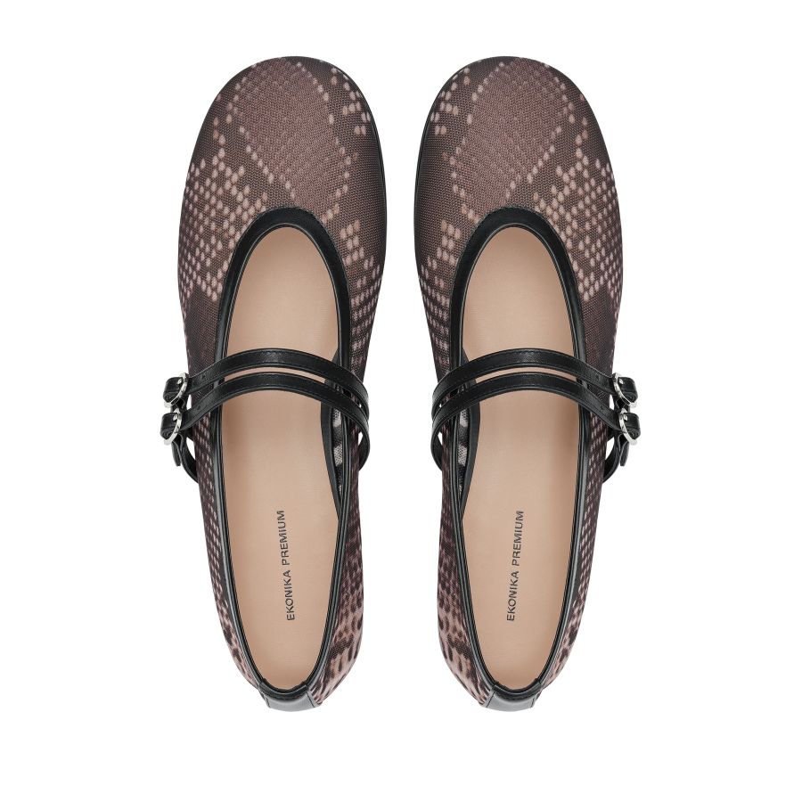 женские балетки Мэри Джейн EKONIKA PREMIUM PM00814CN-12-snake.brown-25S, фото 3