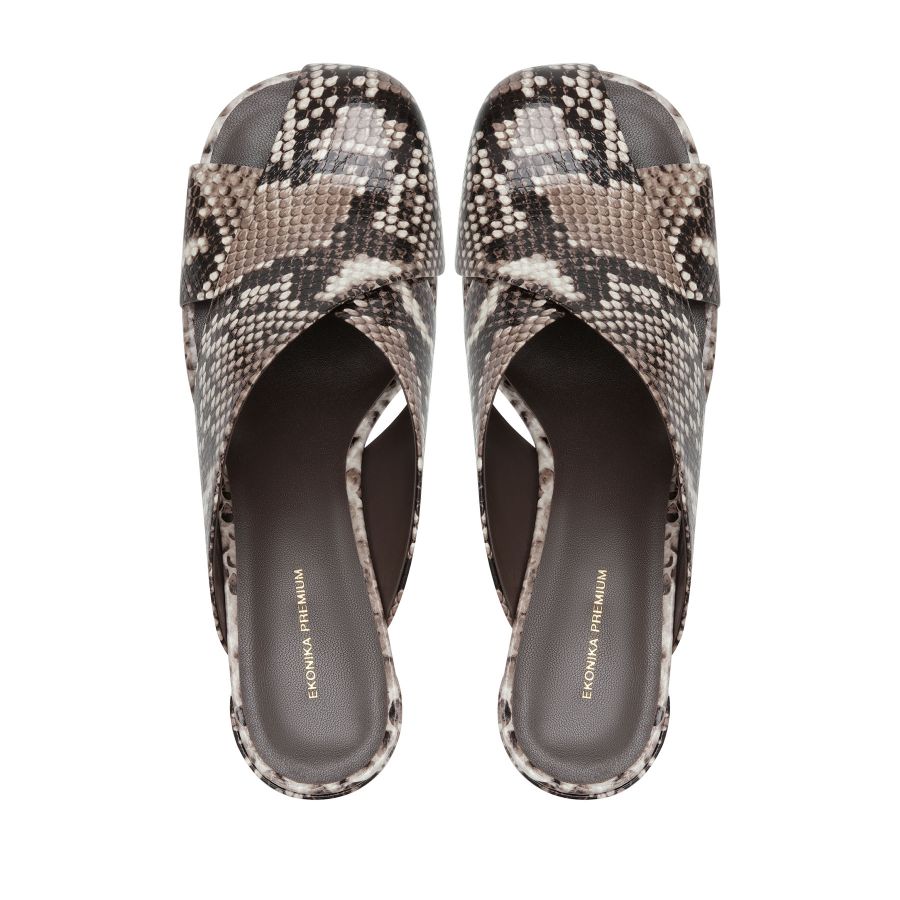 женские летние мюли EKONIKA PREMIUM PM01284CN-01-snake.brown-25S, фото 3