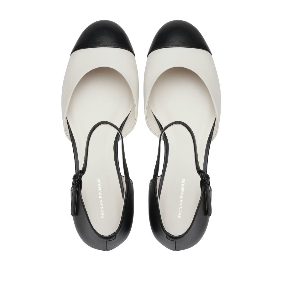 женские балетки Мэри Джейн EKONIKA PREMIUM PM00766CN-06-white-black-25S, фото 3
