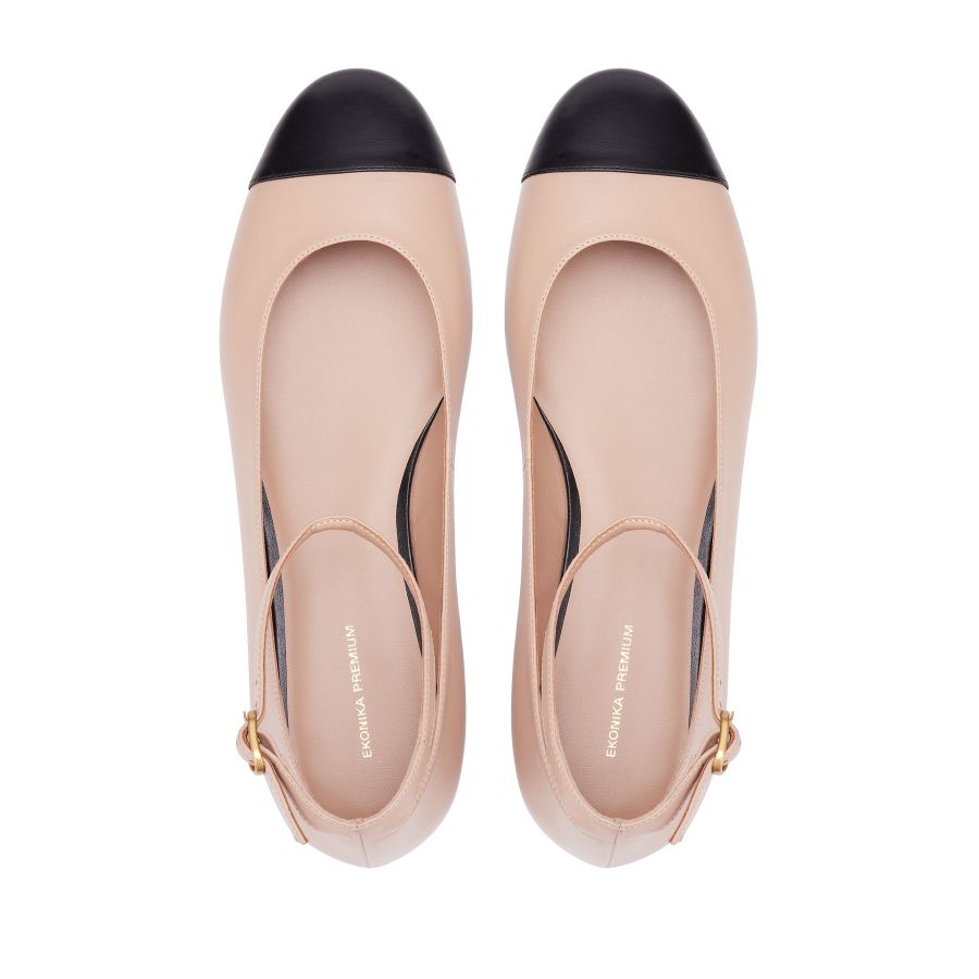 женские балетки EKONIKA PREMIUM PM00766CN-01-beige-black-25S, фото 3