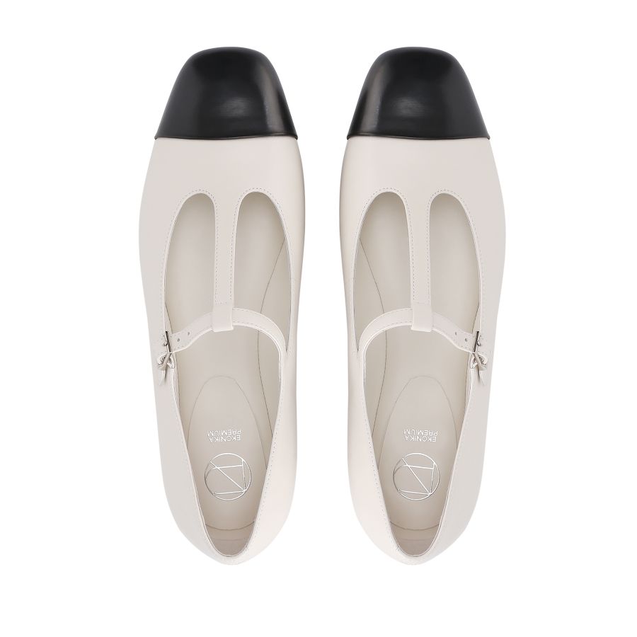 женские балетки EKONIKA PREMIUM PM00699CN-04-white-black-24L, фото 3