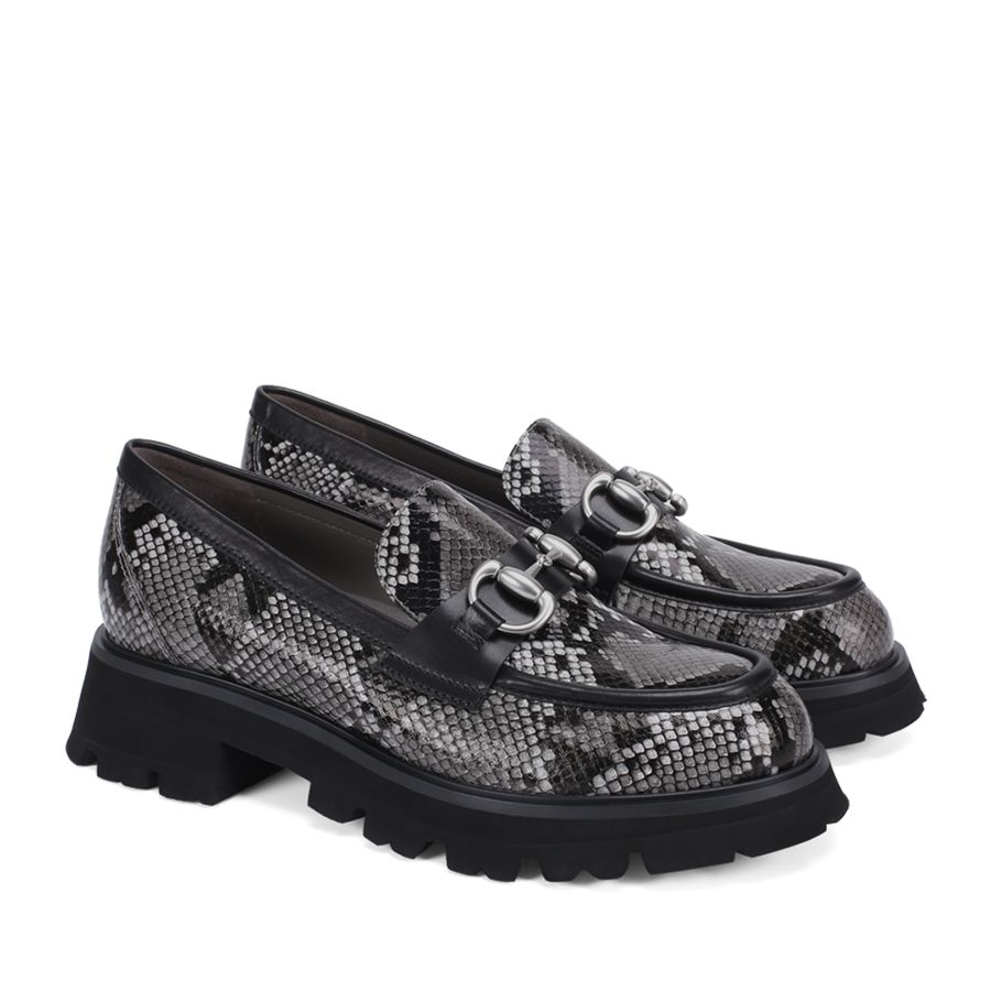 женские демисезонные лоферы EKONIKA PREMIUM PM00083CN-04-snake.grey-24W, фото 2