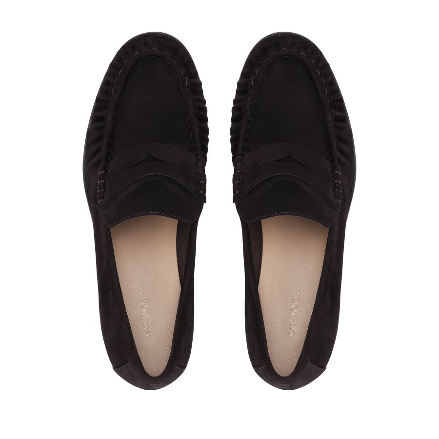 женские демисезонные лоферы EKONIKA EN01154CN-03-dk.brown-25W, фото 3