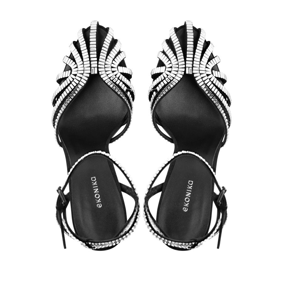 женские босоножки EKONIKA EN01202CN-01-black-silver-25S, фото 3
