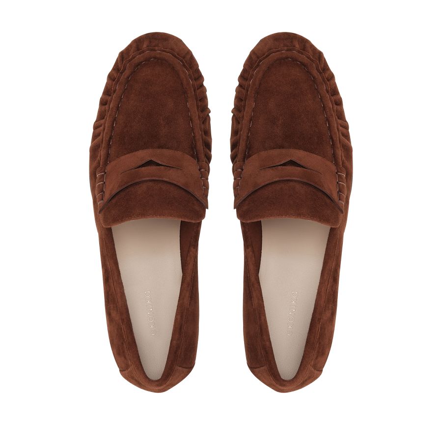 женские демисезонные лоферы EKONIKA EN01154CN-03-walnut-25W, фото 3