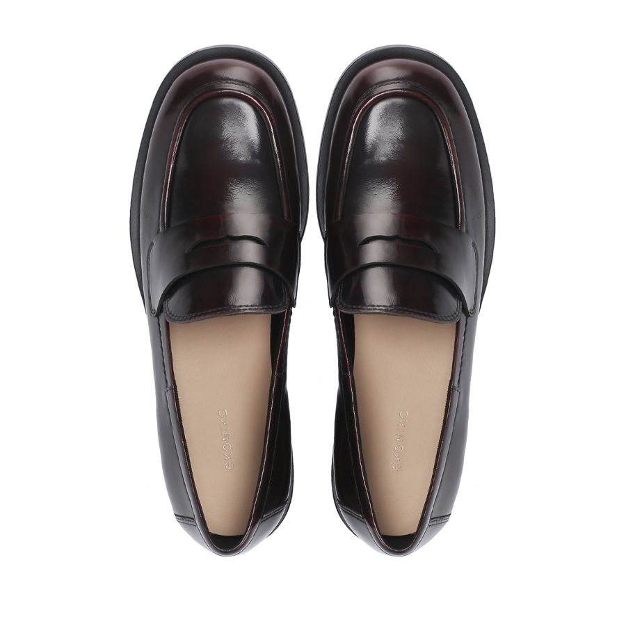 женские демисезонные лоферы EKONIKA EN00922CN-01-dk.bordo-24W, фото 3
