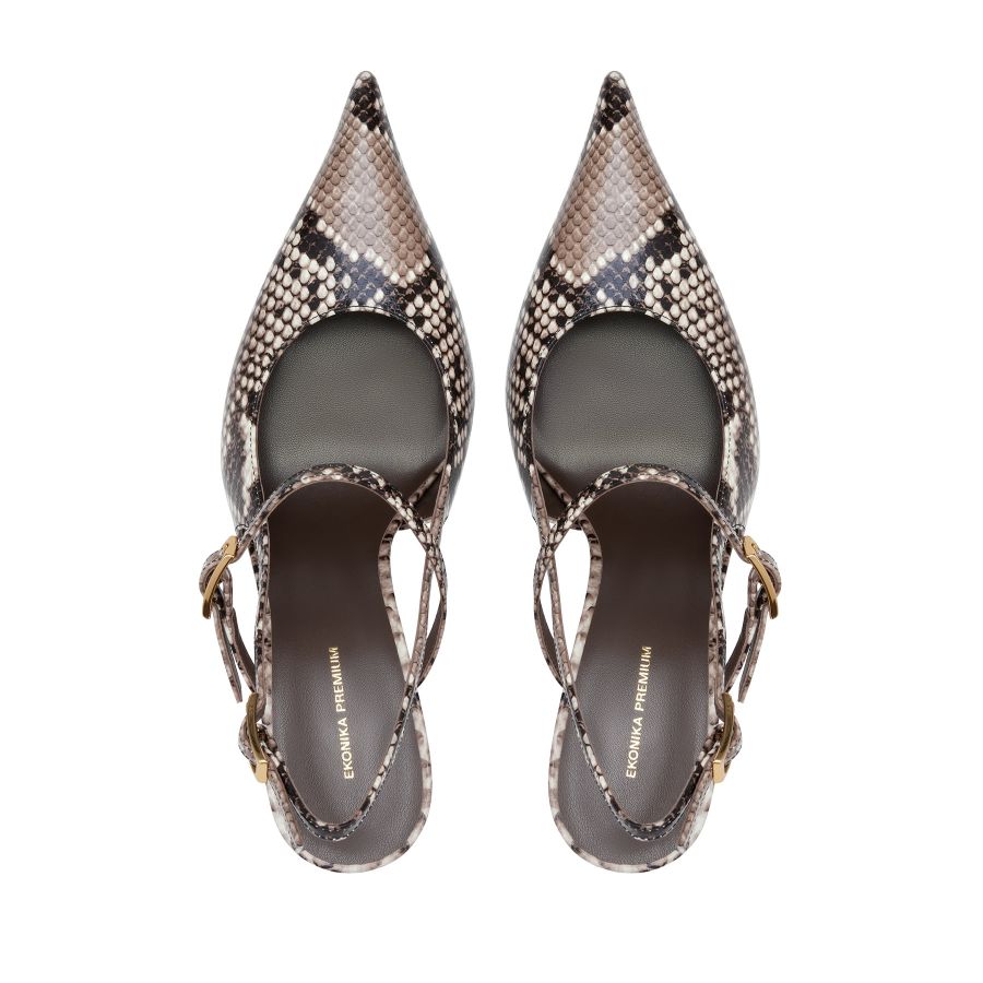 женские туфли слингбэки EKONIKA PREMIUM PM01064CN-08-snake.brown-25S, фото 3