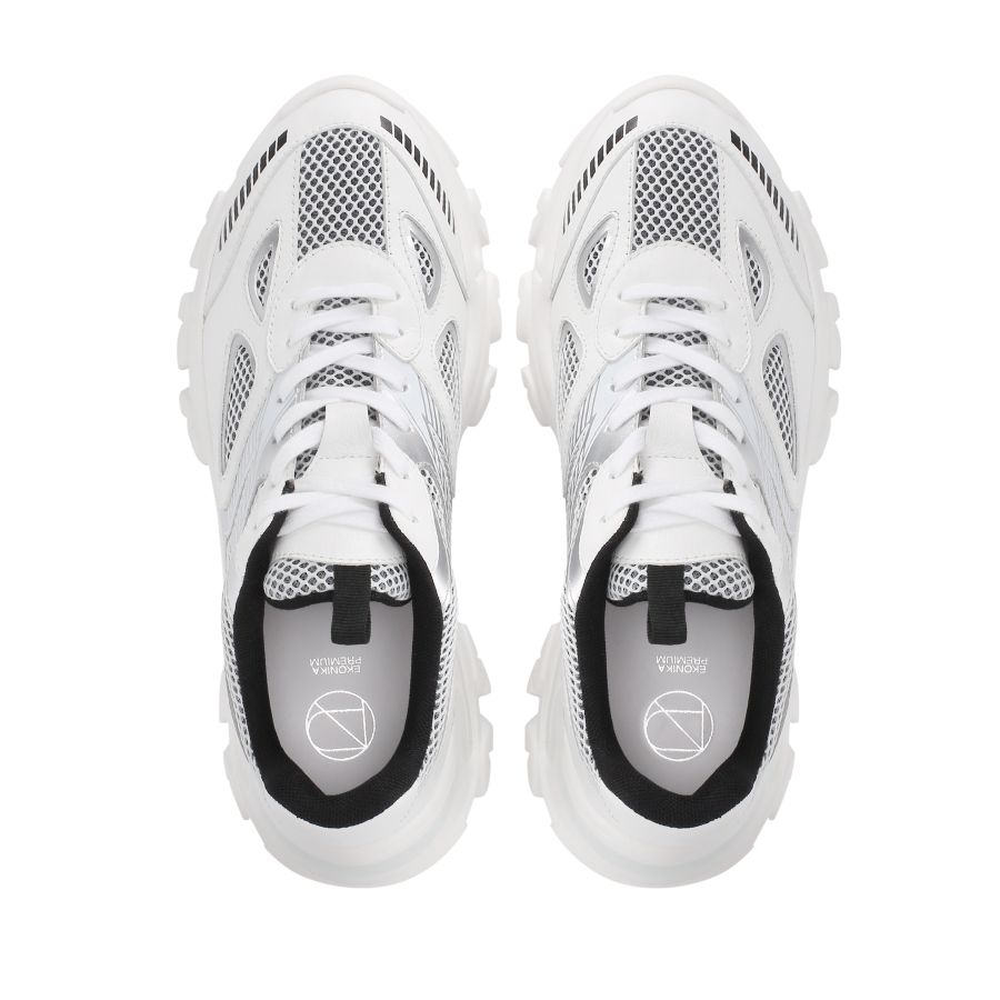 женские летние кроссовки EKONIKA PREMIUM PM00035CN-09-white-silver-24L, фото 4