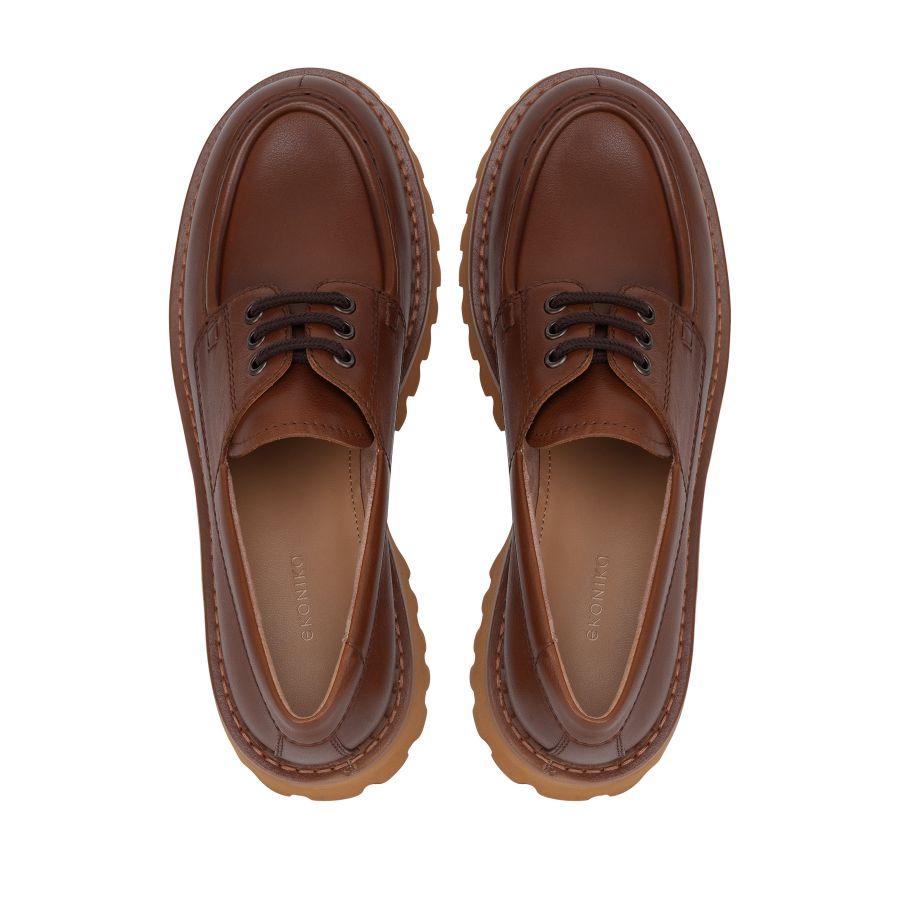 женские демисезонные топсайдеры EKONIKA EN01316CN-01-almond-25S, фото 3