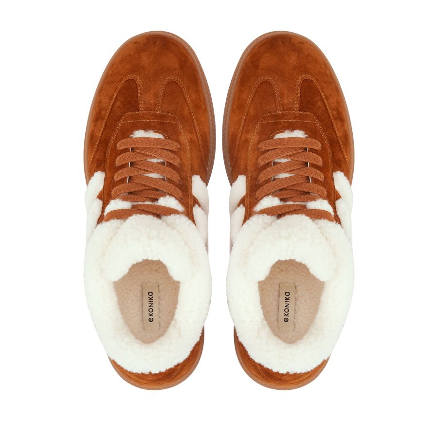 женские зимние кеды EKONIKA EN01358CN-21-cognac-25W, фото 4