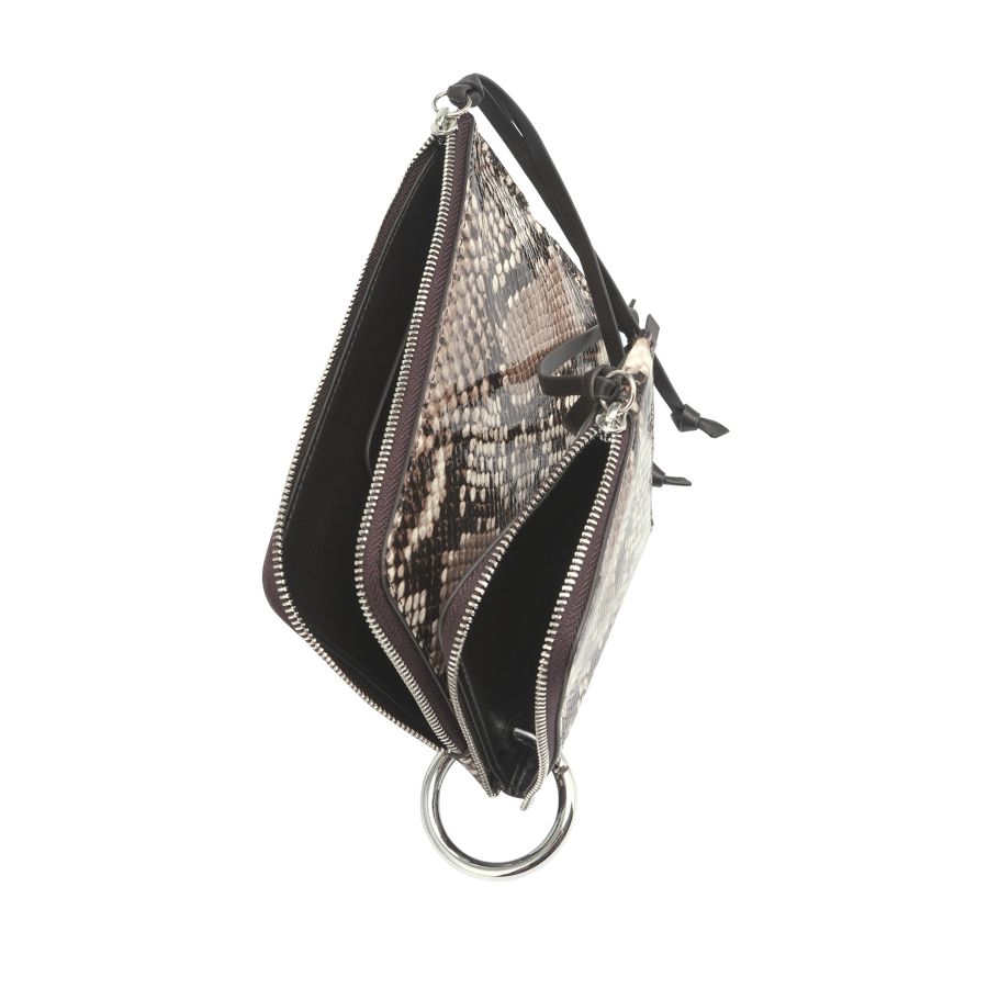женская сумка-чехол и визитница (комплект) EKONIKA PREMIUM PM38406-snake.brown-24W, фото 4